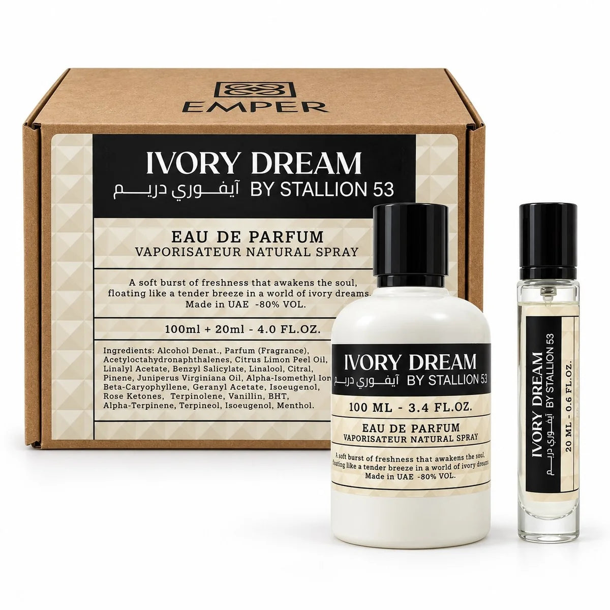 SET EMPER IVORY DREAM BY STALLION 53 EDP 100ML EDP 20ML