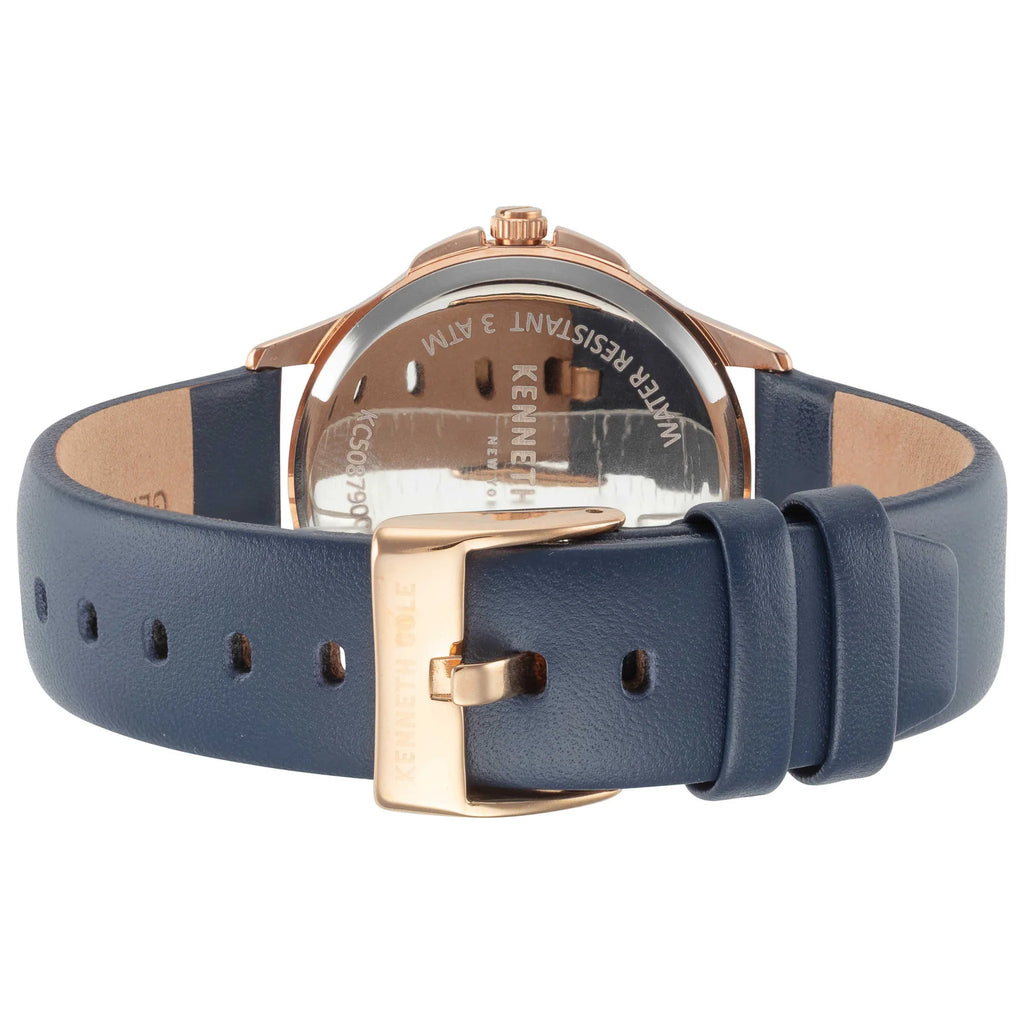 KENNETH COLE - LEATHER STRAP BLUE & GOLD TONE - RELOJ HOMBRE