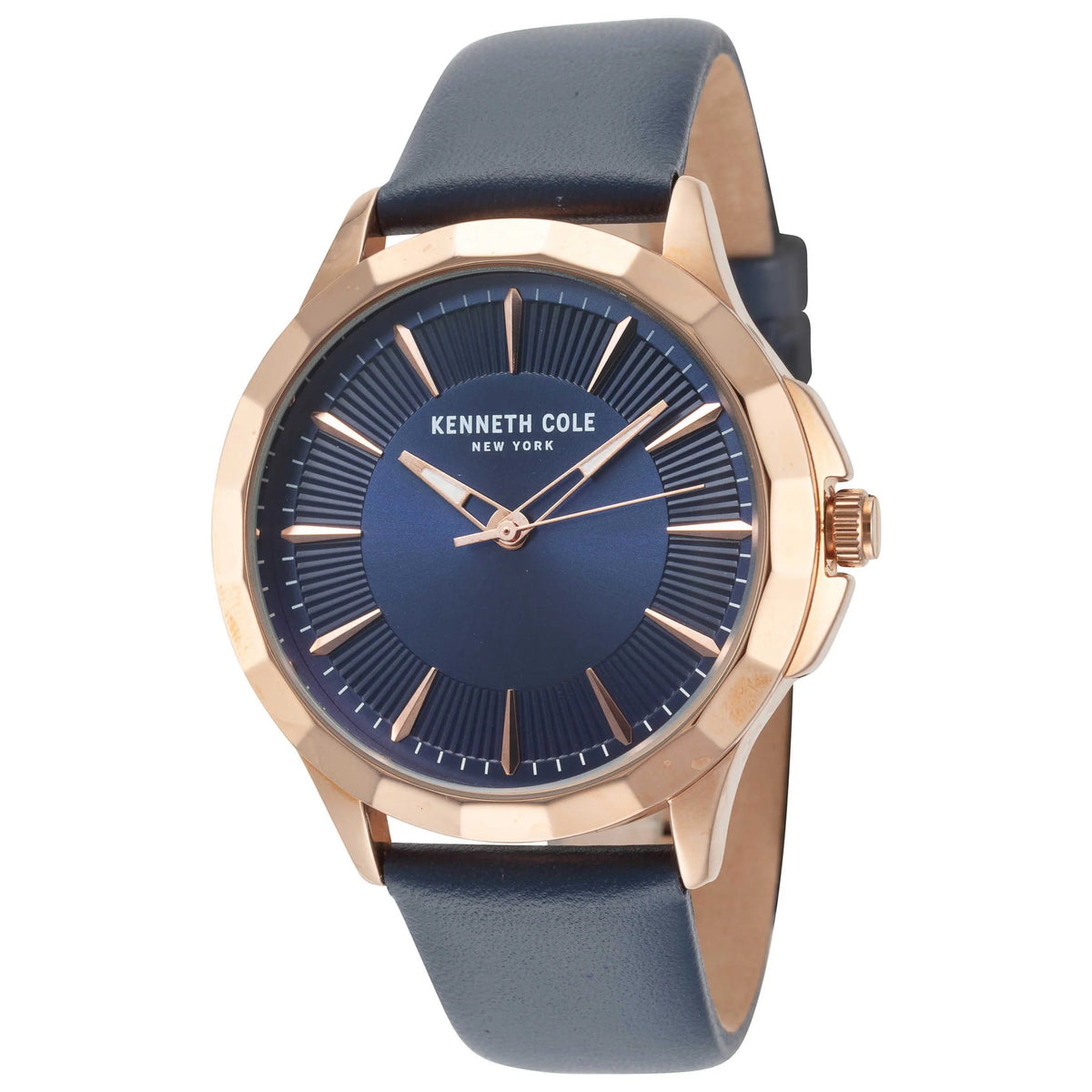KENNETH COLE - LEATHER STRAP BLUE & GOLD TONE - RELOJ HOMBRE