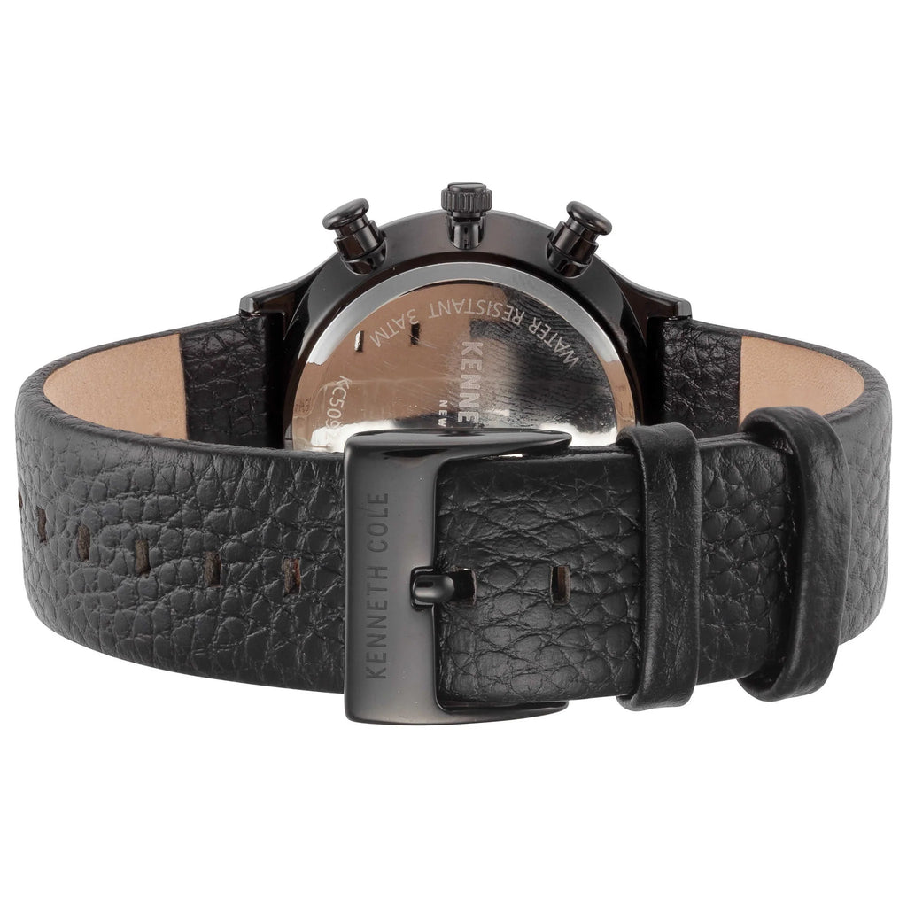 KENNETH COLE - PHANTOM BLACK LEATHER STRAP - RELOJ HOMBRE