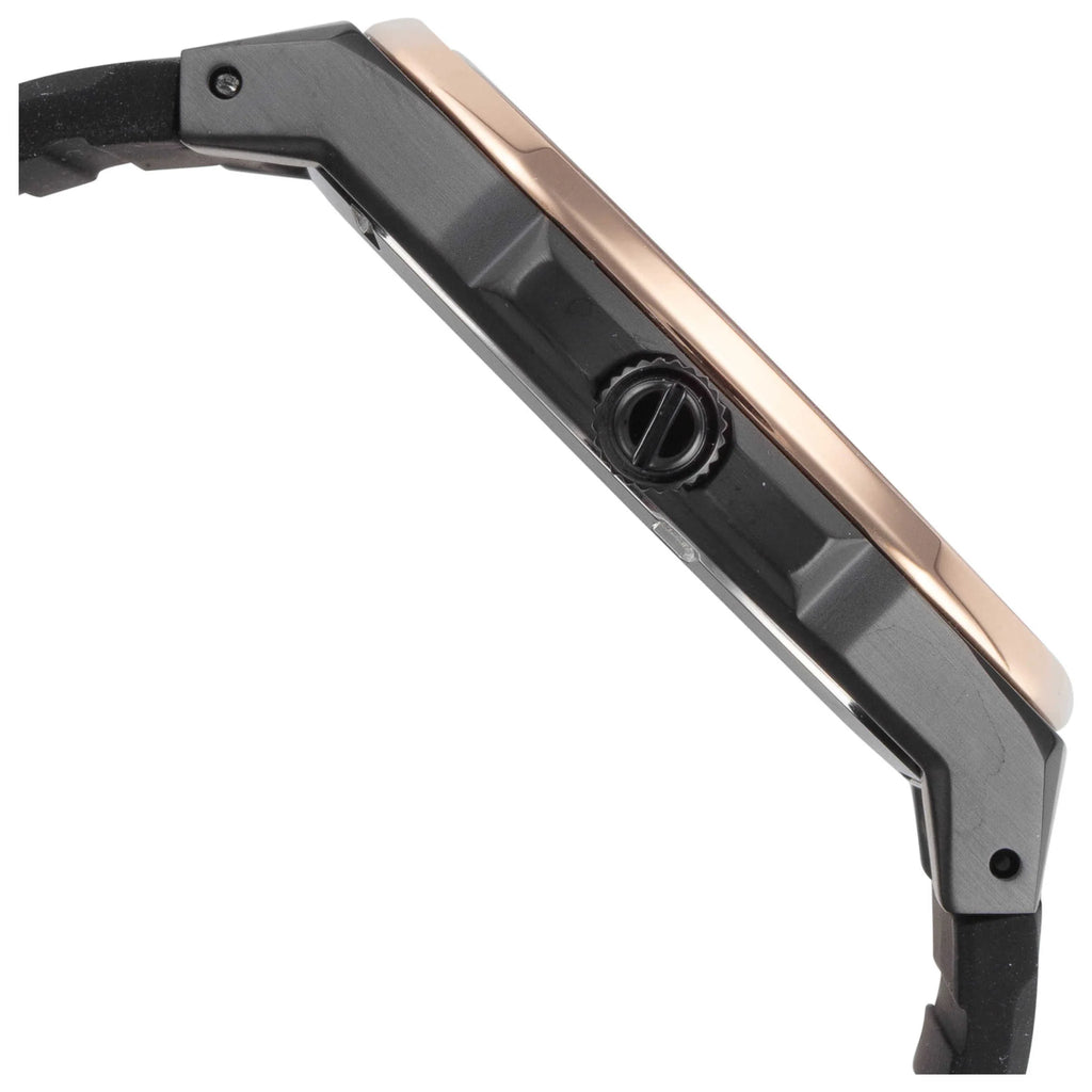 KENNETH COLE - BLACK SILICON STRAP GOLD & BLACK - RELOJ HOMBRE