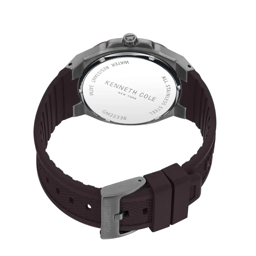 KENNETH COLE - BLACK SILICON STRAP GOLD & BLACK - RELOJ HOMBRE